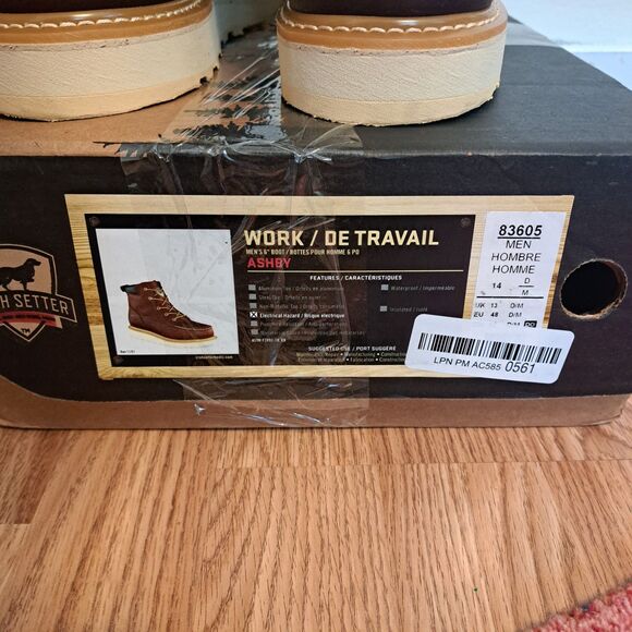 Irish Setter Ashby Work Boot Men’s Size 14 Brown Leather 83605 Electrical Hazard